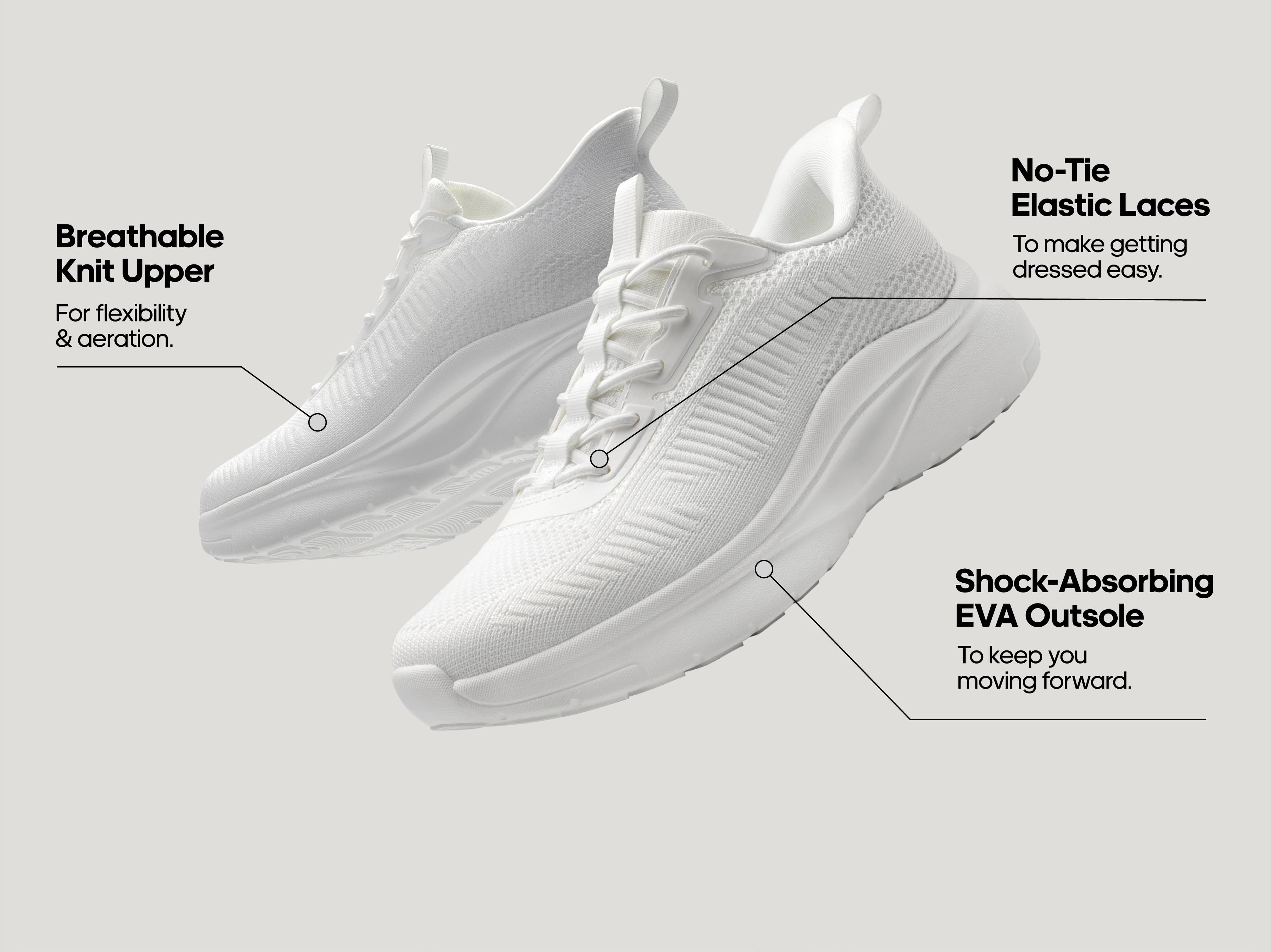 WHITE ActiveFlow Women s Comfortable Athleisure Sneakers dreampairs